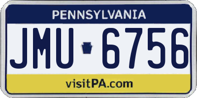 PA license plate JMU6756
