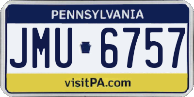 PA license plate JMU6757