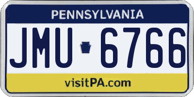 PA license plate JMU6766