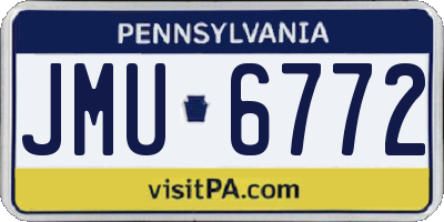 PA license plate JMU6772