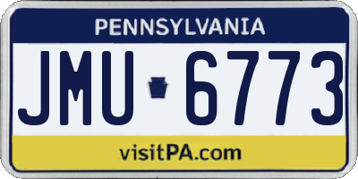 PA license plate JMU6773