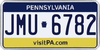 PA license plate JMU6782