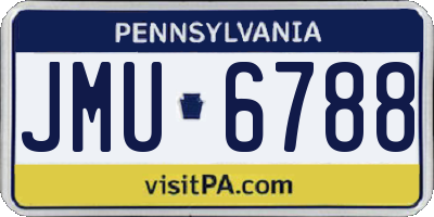 PA license plate JMU6788
