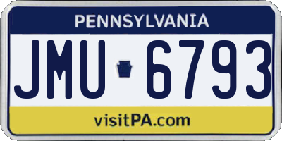 PA license plate JMU6793