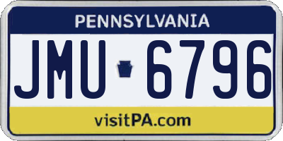 PA license plate JMU6796