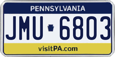 PA license plate JMU6803