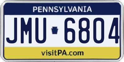 PA license plate JMU6804