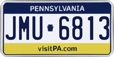 PA license plate JMU6813