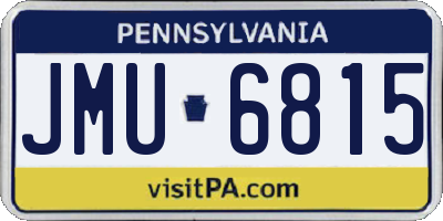 PA license plate JMU6815