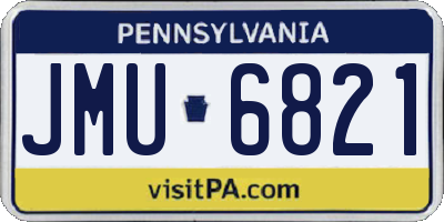 PA license plate JMU6821