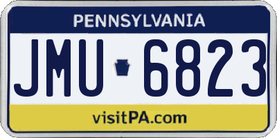 PA license plate JMU6823