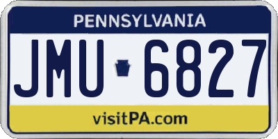 PA license plate JMU6827