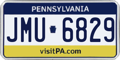 PA license plate JMU6829