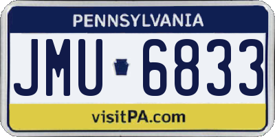 PA license plate JMU6833