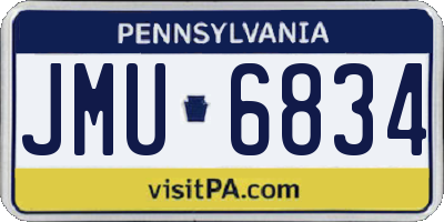 PA license plate JMU6834