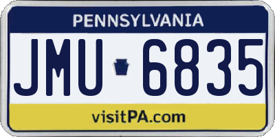 PA license plate JMU6835