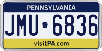 PA license plate JMU6836