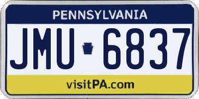 PA license plate JMU6837