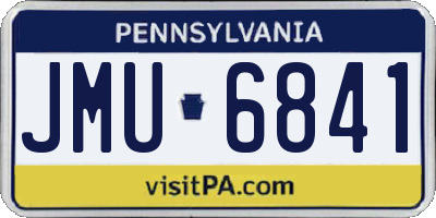 PA license plate JMU6841