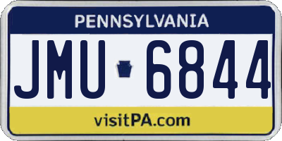 PA license plate JMU6844
