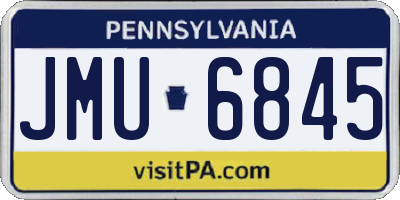 PA license plate JMU6845