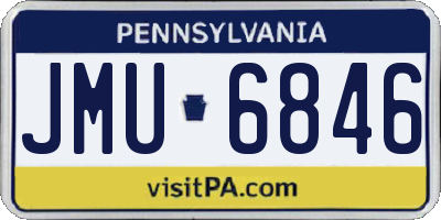 PA license plate JMU6846
