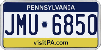 PA license plate JMU6850