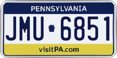 PA license plate JMU6851