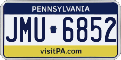 PA license plate JMU6852