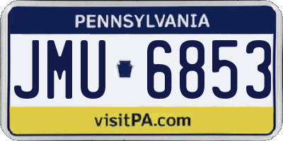 PA license plate JMU6853