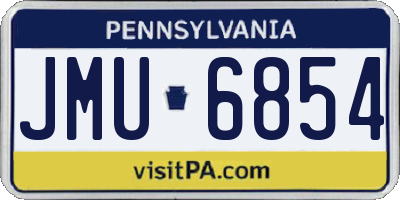 PA license plate JMU6854