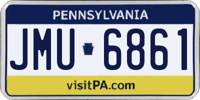 PA license plate JMU6861