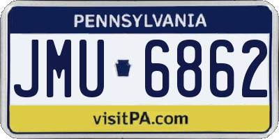 PA license plate JMU6862