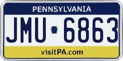PA license plate JMU6863