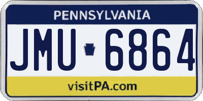 PA license plate JMU6864