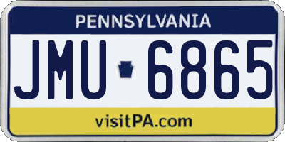 PA license plate JMU6865