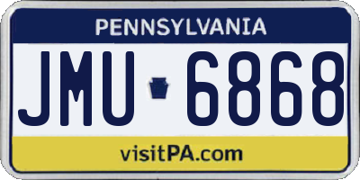 PA license plate JMU6868