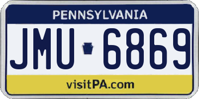 PA license plate JMU6869