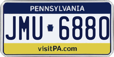 PA license plate JMU6880