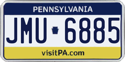 PA license plate JMU6885