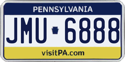 PA license plate JMU6888