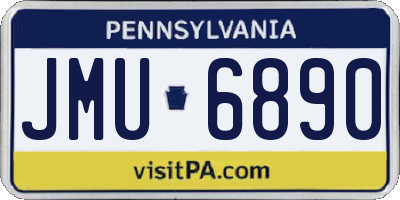 PA license plate JMU6890