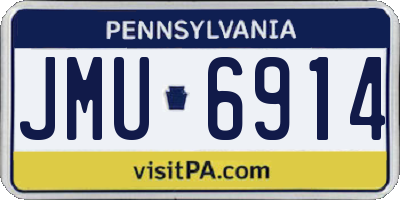 PA license plate JMU6914