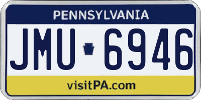 PA license plate JMU6946