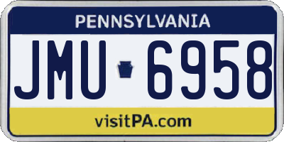 PA license plate JMU6958