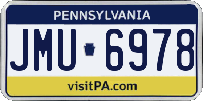 PA license plate JMU6978