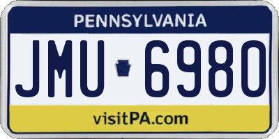 PA license plate JMU6980