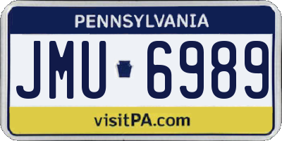 PA license plate JMU6989