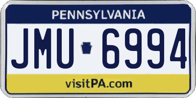 PA license plate JMU6994