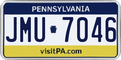 PA license plate JMU7046